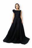 Ophelia -  Black Satin Low Back Maxi Dress
