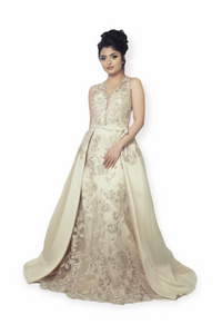 ELENOR - Ivory Petal Embellished Dress