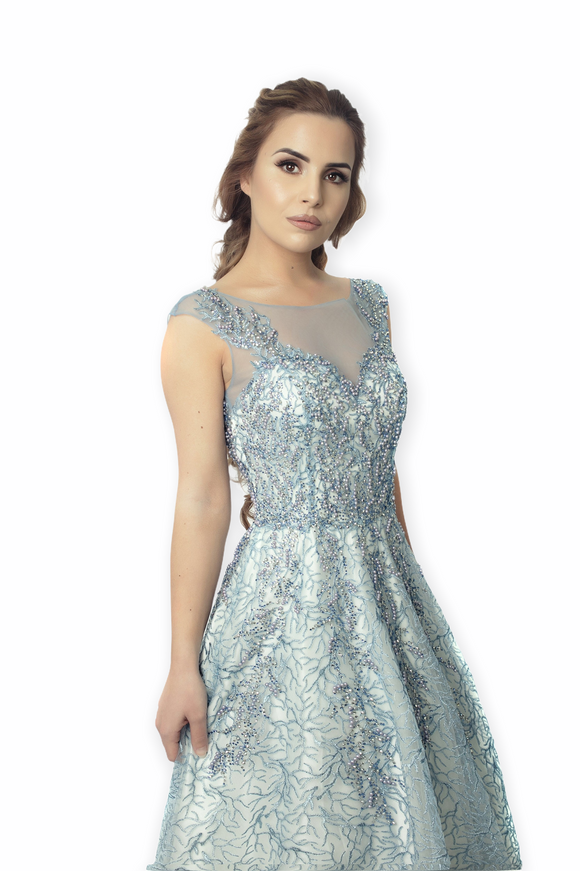 Kenzel Ice Blue Maxi Dress