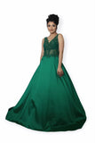 Emerald Green Satin Gown